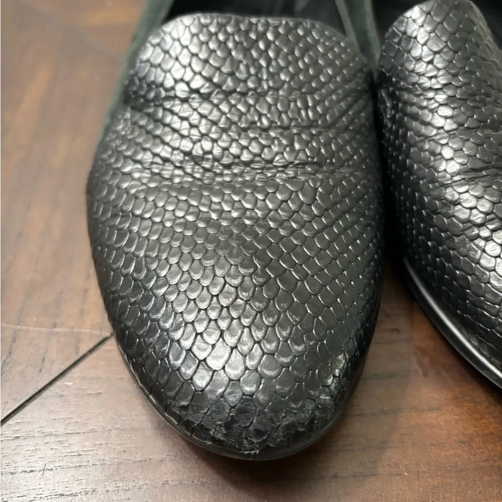 ECCO Touch Ballerina 2.0 Women's Black Leather Flat EU 38 US 7 /‎ 7.5 Snakeskin